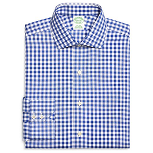 Non-Iron Extra-Slim Fit Gingham Dress Shirt - Blue